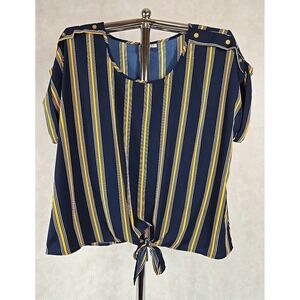 Mileage Shirt Womens Size 3X Top Multicolor Stripped Short Sleeve Top NEW